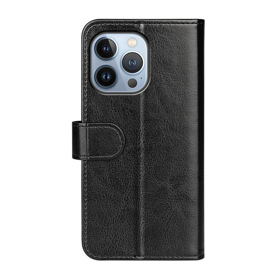 iPhone 14 Pro Hoesje - MobyDefend Wallet Book Case (Sluiting Achterkant) - Zwart