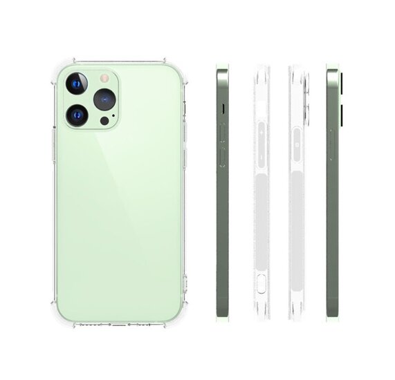 iPhone 13 Pro Hoesje - MobyDefend Transparante Shockproof TPU Backcover - Verstevigde Hoeken - Volledig Doorzichtig