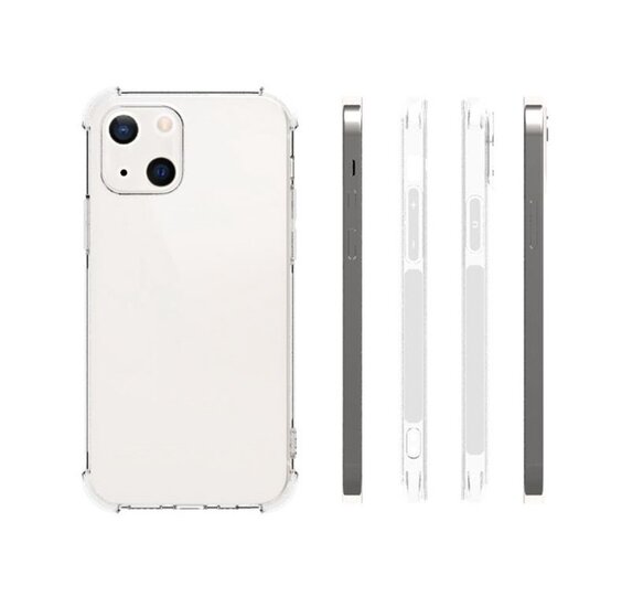 iPhone 13 Hoesje - MobyDefend Transparante Shockproof TPU Backcover - Verstevigde Hoeken - Volledig Doorzichtig