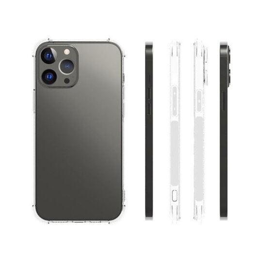 iPhone 13 Pro Max Hoesje - MobyDefend Transparante Shockproof TPU Backcover - Verstevigde Hoeken - Volledig Doorzichtig