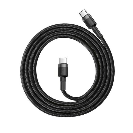 Baseus USB-C naar USB-C kabel - 1 Meter - Zwart/Grijs