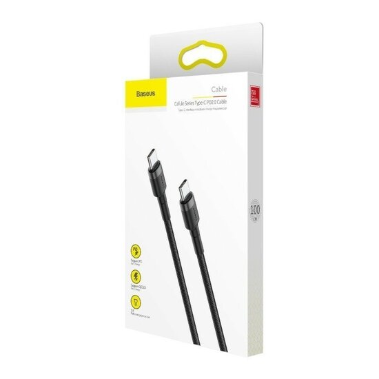 Baseus USB-C naar USB-C kabel - 1 Meter - Zwart/Grijs
