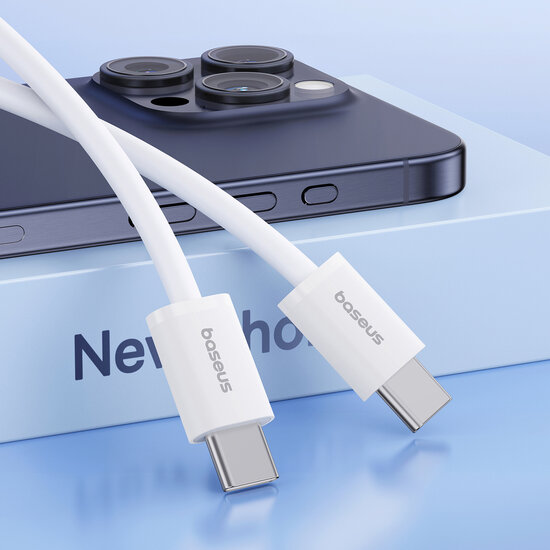 Baseus USB-C naar USB-C kabel - 2 Meter - wit