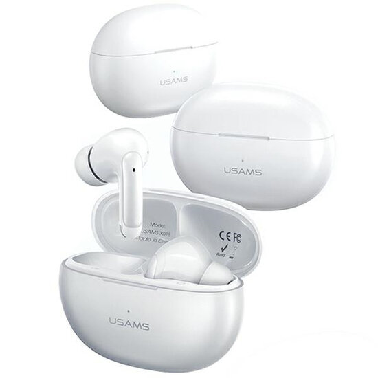 USAMS Wireless Bluetooth Earbuds - Inclusief Charge Case - Wit