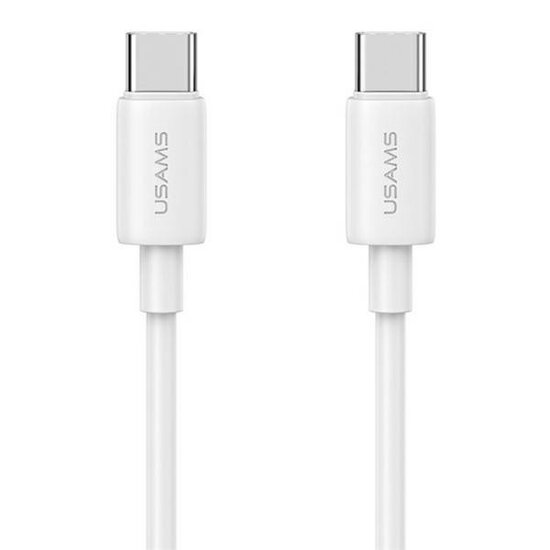 USAMS Wall charger m&eacute;t USB-C Kabel (1M) - Oplader met 1 USB-C poort - 20W - PD2.0 - Wit