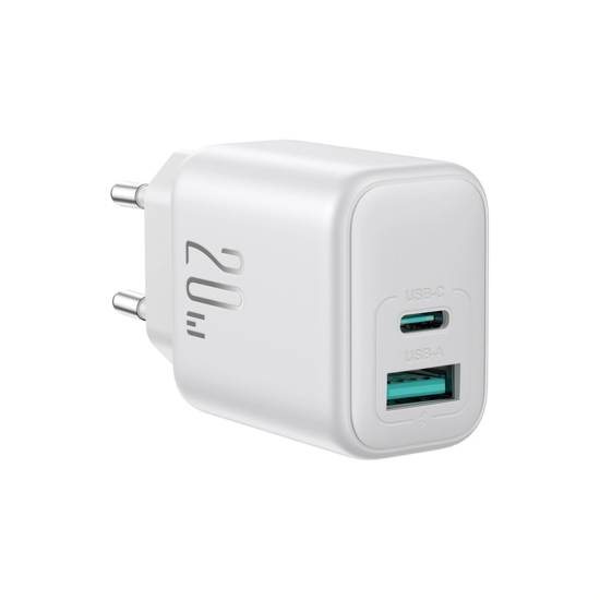 Joyroom Wall charger - Oplader met 1 USB-A en 1 USB-C poort -20W - Quick Charge 3.0 - Wit