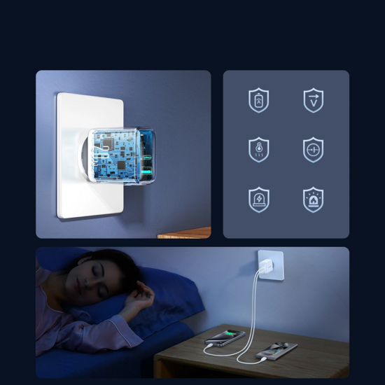 Joyroom Wall charger - Oplader met 1 USB-A en 1 USB-C poort -20W - Quick Charge 3.0 - Wit