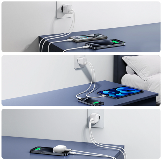 Joyroom Wall charger - Oplader met 1 USB-A en 1 USB-C poort -20W - Quick Charge 3.0 - Wit