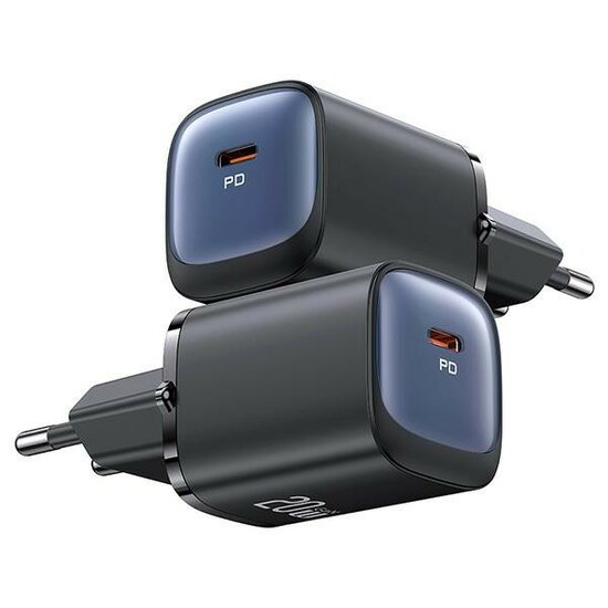 USAMS Wall charger - Oplader met 1 USB-C poort - 20W - PD2.0 - Zwart
