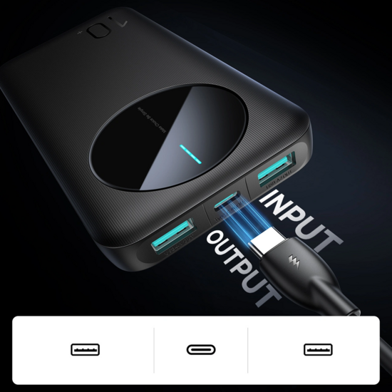 Joyroom Powerbank - 10000mAh - 2x USB-A en 1x USB-C - Zwart