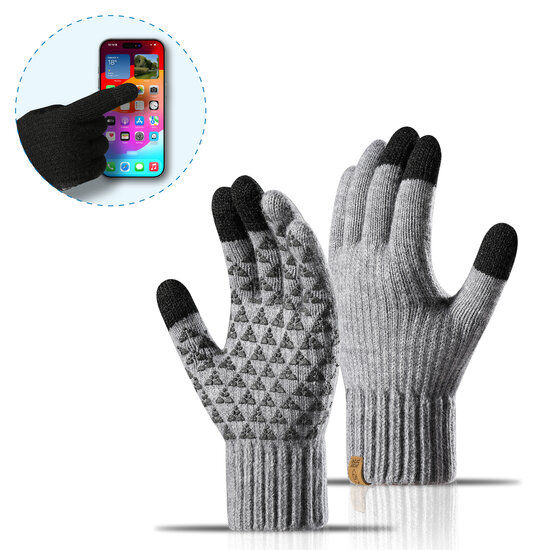 MobyDefend Touchscreen Handschoenen - Grijs - Maat S/M