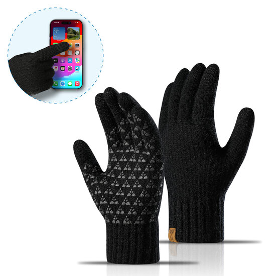 MobyDefend Touchscreen Handschoenen - Zwart - Maat L/XL