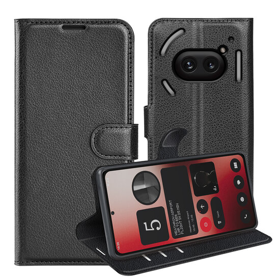 Nothing Phone (2a) / Nothing Phone (2a) Plus Hoesje - MobyDefend Kunstleren Wallet Book Case (Sluiting Voorkant) - Zwart