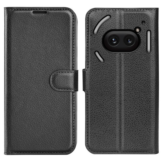 Nothing Phone (2a) / Nothing Phone (2a) Plus Hoesje - MobyDefend Kunstleren Wallet Book Case (Sluiting Voorkant) - Zwart