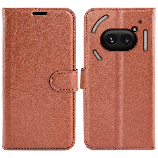 Nothing Phone (2a) / Nothing Phone (2a) Plus Hoesje - MobyDefend Kunstleren Wallet Book Case (Sluiting Voorkant) - Bruin