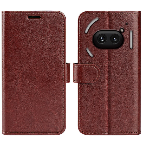 Nothing Phone (2a) / Nothing Phone (2a) Plus Hoesje - MobyDefend Wallet Book Case (Sluiting Achterkant) - Bruin