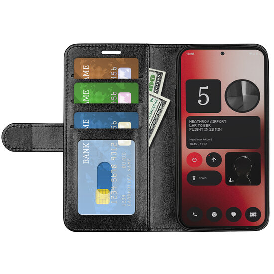 Nothing Phone (2a) / Nothing Phone (2a) Plus Hoesje - MobyDefend Wallet Book Case (Sluiting Achterkant) - Zwart