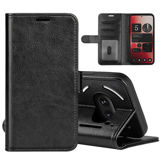Nothing Phone (2a) / Nothing Phone (2a) Plus Hoesje - MobyDefend Wallet Book Case (Sluiting Achterkant) - Zwart
