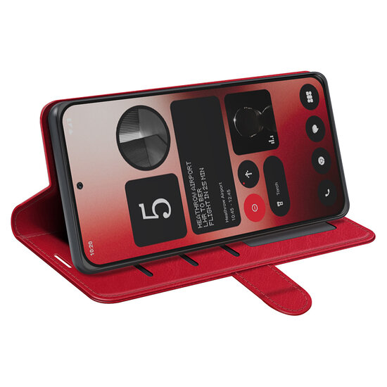 Nothing Phone (2a) / Nothing Phone (2a) Plus Hoesje - MobyDefend Wallet Book Case (Sluiting Achterkant) - Rood
