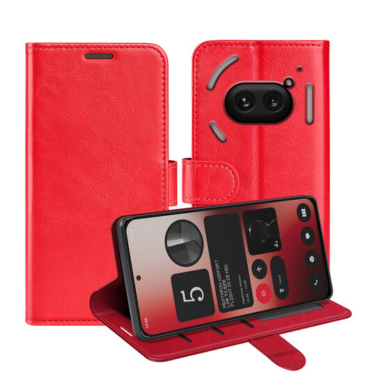 Nothing Phone (2a) / Nothing Phone (2a) Plus Hoesje - MobyDefend Wallet Book Case (Sluiting Achterkant) - Rood