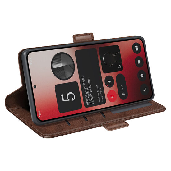 Nothing Phone (2a) / Nothing Phone (2a) Plus Hoesje - MobyDefend Luxe Wallet Book Case (Sluiting Zijkant) - Bruin
