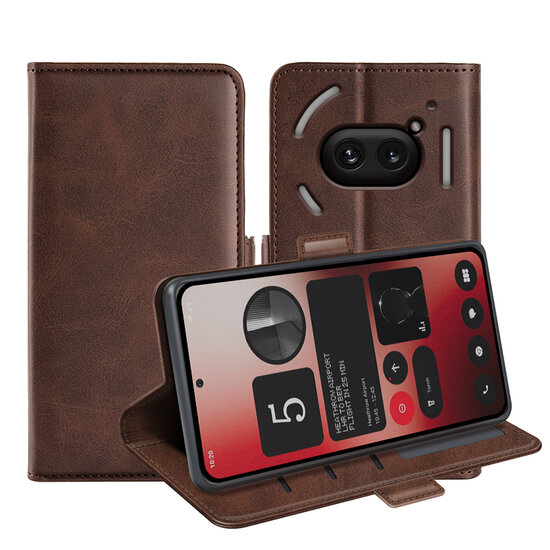 Nothing Phone (2a) / Nothing Phone (2a) Plus Hoesje - MobyDefend Luxe Wallet Book Case (Sluiting Zijkant) - Bruin