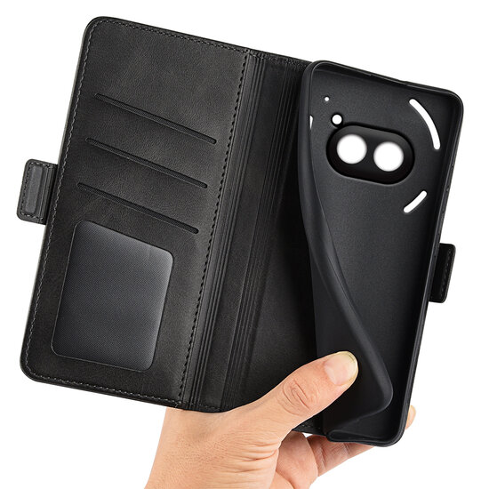 Nothing Phone (2a) / Nothing Phone (2a) Plus Hoesje - MobyDefend Luxe Wallet Book Case (Sluiting Zijkant) - Zwart