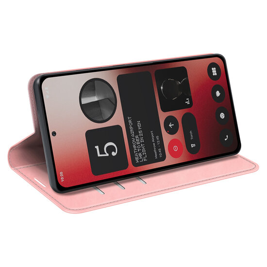 Nothing Phone (2a) / Nothing Phone (2a) Plus Hoesje - Luxe Wallet Bookcase (Magnetische Sluiting) - Roze