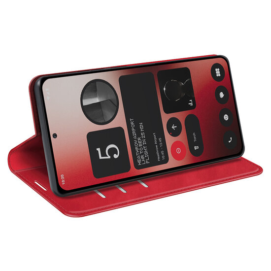 Nothing Phone (2a) / Nothing Phone (2a) Plus Hoesje - Luxe Wallet Bookcase (Magnetische Sluiting) - Rood