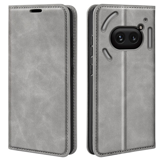 Nothing Phone (2a) / Nothing Phone (2a) Plus Hoesje - Luxe Wallet Bookcase (Magnetische Sluiting) - Grijs
