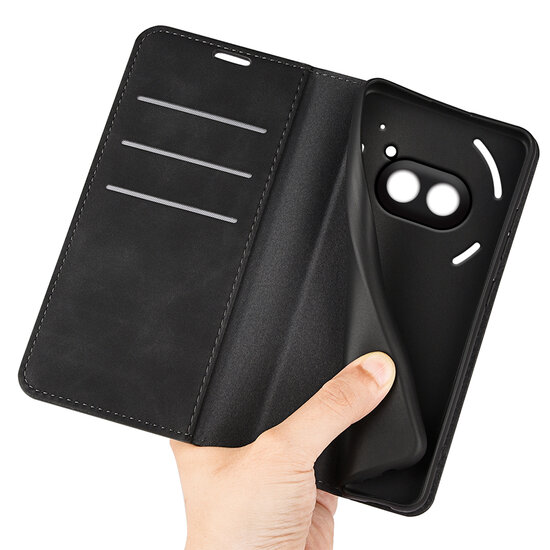 Nothing Phone (2a) / Nothing Phone (2a) Plus Hoesje - Luxe Wallet Bookcase (Magnetische Sluiting) - Zwart