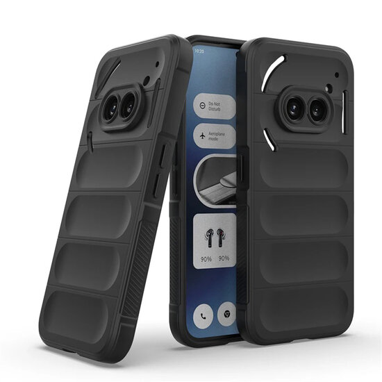 Nothing Phone (2a) / Nothing Phone (2a) Plus Hoesje - MobyDefend TPU Gripcase - Zwart