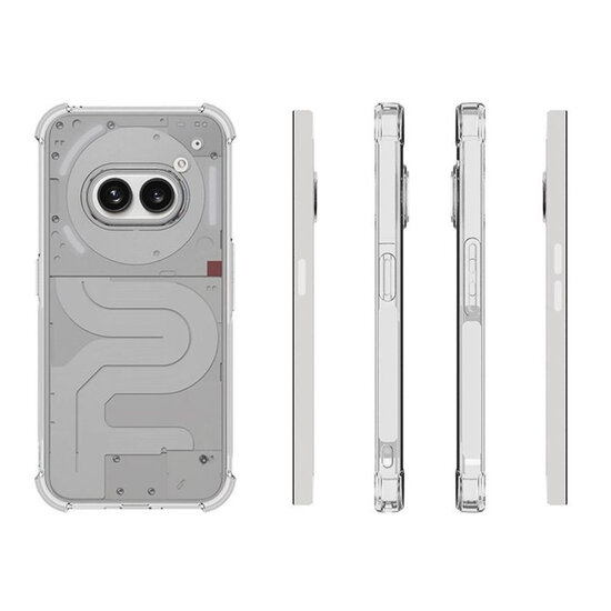 Nothing Phone (2a) / Nothing Phone (2a) Plus Hoesje - MobyDefend Transparante Shockproof TPU Backcover - Verstevigde Hoeken - Volledig Doorzichtig