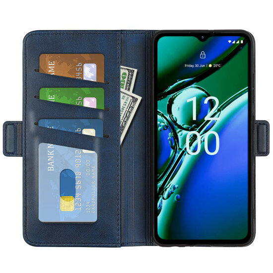 Nokia G42 Hoesje - MobyDefend Luxe Wallet Book Case (Sluiting Zijkant) - Blauw