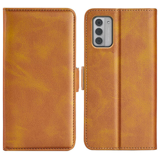 Nokia G42 Hoesje - MobyDefend Luxe Wallet Book Case (Sluiting Zijkant) - Lichtbruin