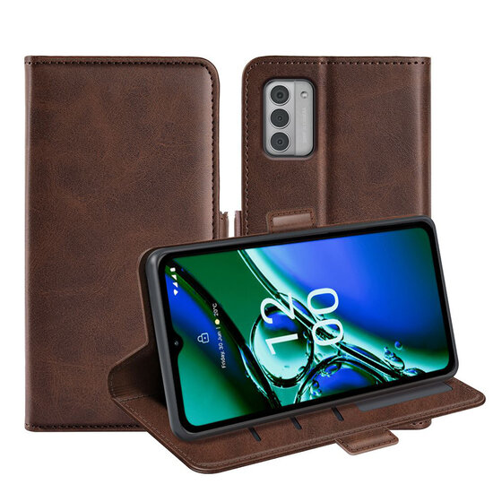 Nokia G42 Hoesje - MobyDefend Luxe Wallet Book Case (Sluiting Zijkant) - Bruin