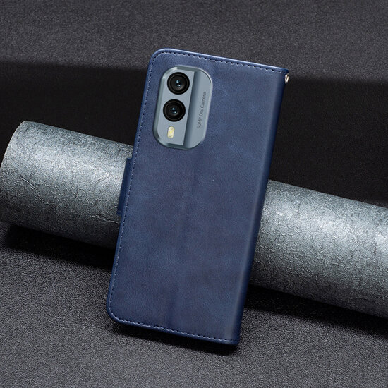 Nokia X30 Hoesje - MobyDefend Wallet Book Case Met Koord - Blauw