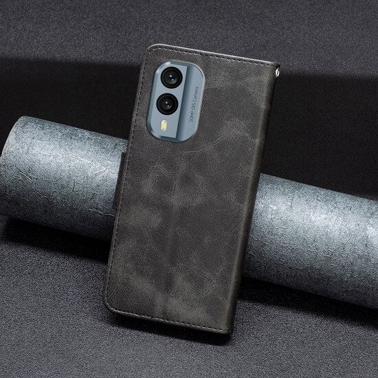 Nokia X30 Hoesje - MobyDefend Wallet Book Case Met Koord - Zwart