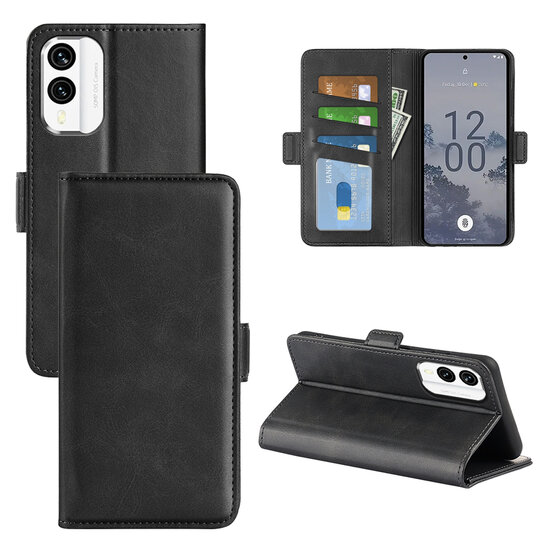 Nokia X30 Hoesje - MobyDefend Luxe Wallet Book Case (Sluiting Zijkant) - Zwart