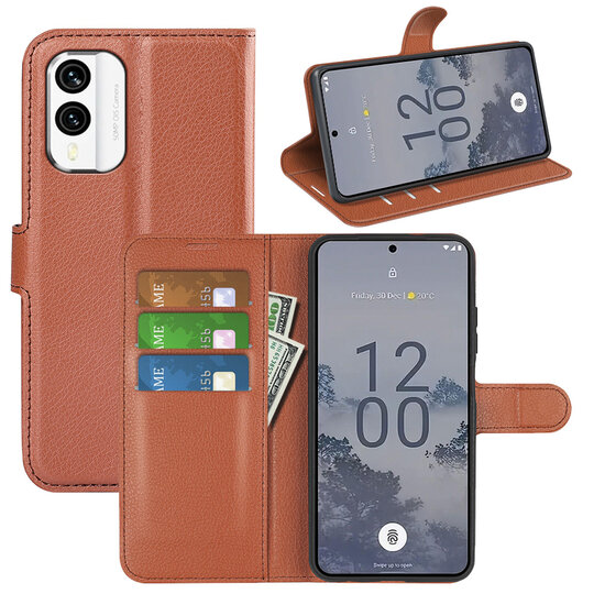 Nokia X30 Hoesje - MobyDefend Kunstleren Wallet Book Case (Sluiting Voorkant) - Bruin