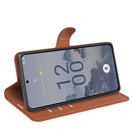 Nokia X30 Hoesje - MobyDefend Kunstleren Wallet Book Case (Sluiting Voorkant) - Bruin
