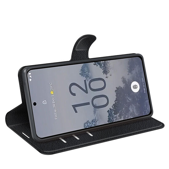 Nokia X30 Hoesje - MobyDefend Kunstleren Wallet Book Case (Sluiting Voorkant) - Zwart