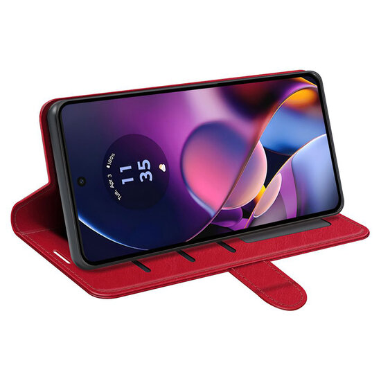 Motorola Moto G54 Hoesje - MobyDefend Wallet Book Case (Sluiting Achterkant) - Rood