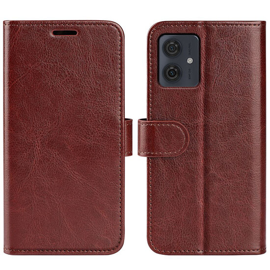 Motorola Moto G54 Hoesje - MobyDefend Wallet Book Case (Sluiting Achterkant) - Bruin