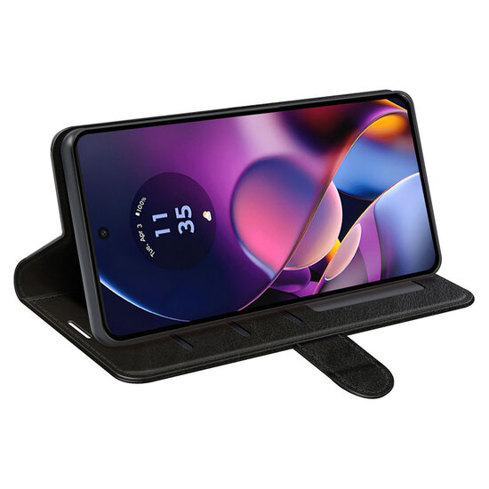 Motorola Moto G54 Hoesje - MobyDefend Wallet Book Case (Sluiting Achterkant) - Zwart