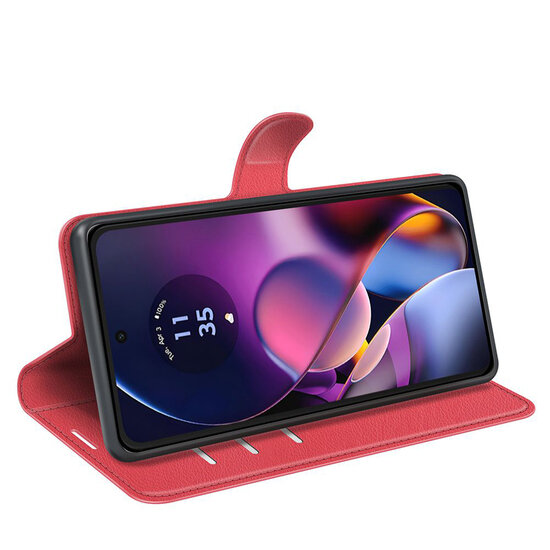Motorola Moto G54 Hoesje - MobyDefend Kunstleren Wallet Book Case (Sluiting Voorkant) - Rood