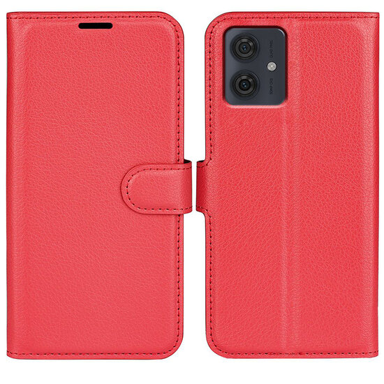 Motorola Moto G54 Hoesje - MobyDefend Kunstleren Wallet Book Case (Sluiting Voorkant) - Rood