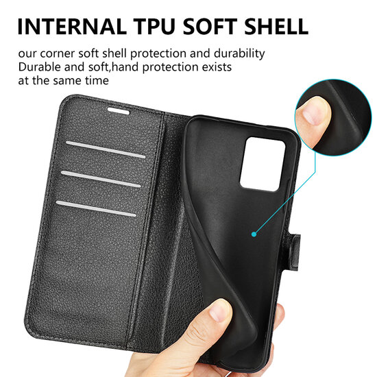 Motorola Moto G54 Hoesje - MobyDefend Kunstleren Wallet Book Case (Sluiting Voorkant) - Bruin