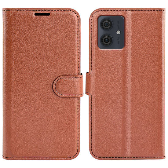 Motorola Moto G54 Hoesje - MobyDefend Kunstleren Wallet Book Case (Sluiting Voorkant) - Bruin