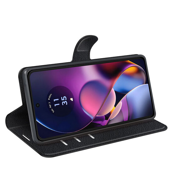 Motorola Moto G54 Hoesje - MobyDefend Kunstleren Wallet Book Case (Sluiting Voorkant) - Zwart